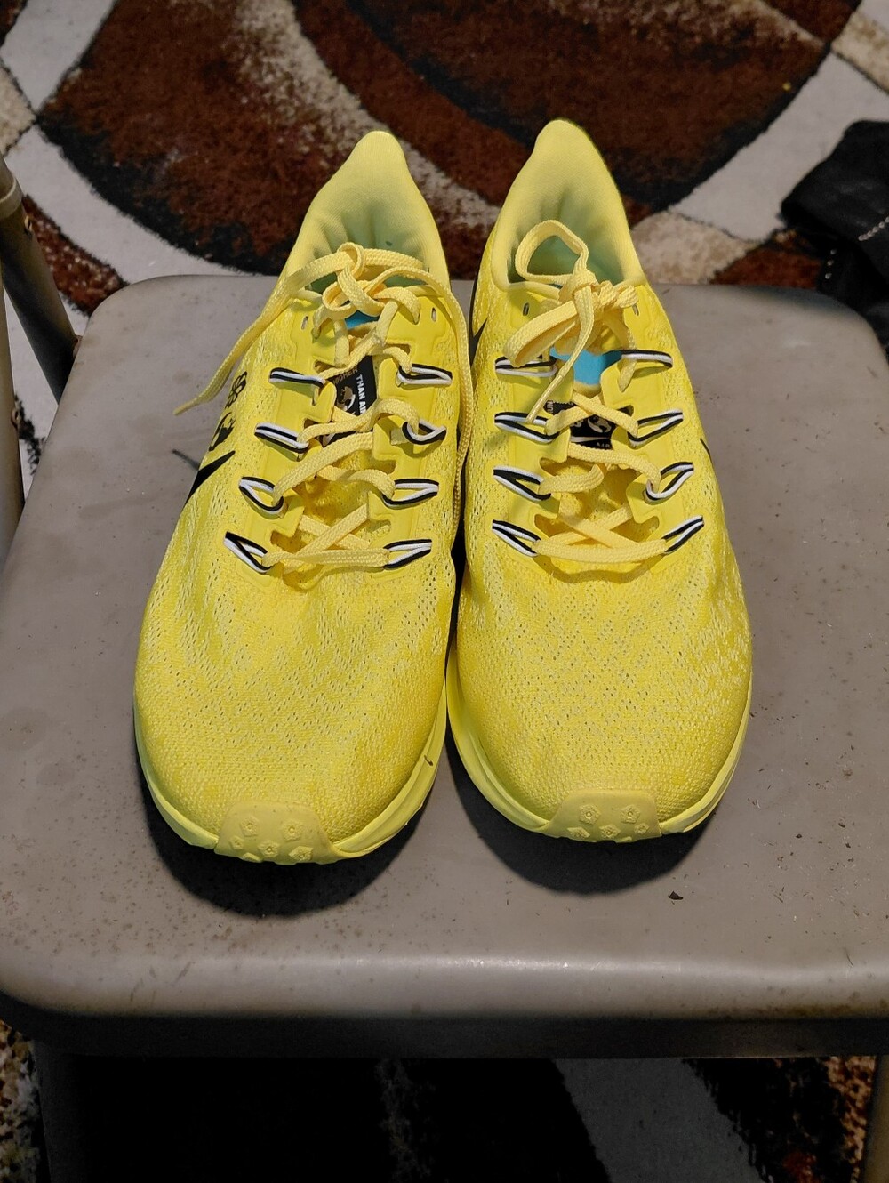 Mens Yellow Athletic Sneakers - Lightweight Breathable Running Shoes Sz 11